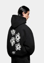 Mki Miyuki Zoku Hibiscus Hoodie Black - Image 3