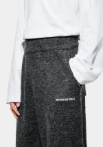 Mki Miyuki Zoku Mohair Blend Knit Wide Leg Joggers Charcoal - Image 4