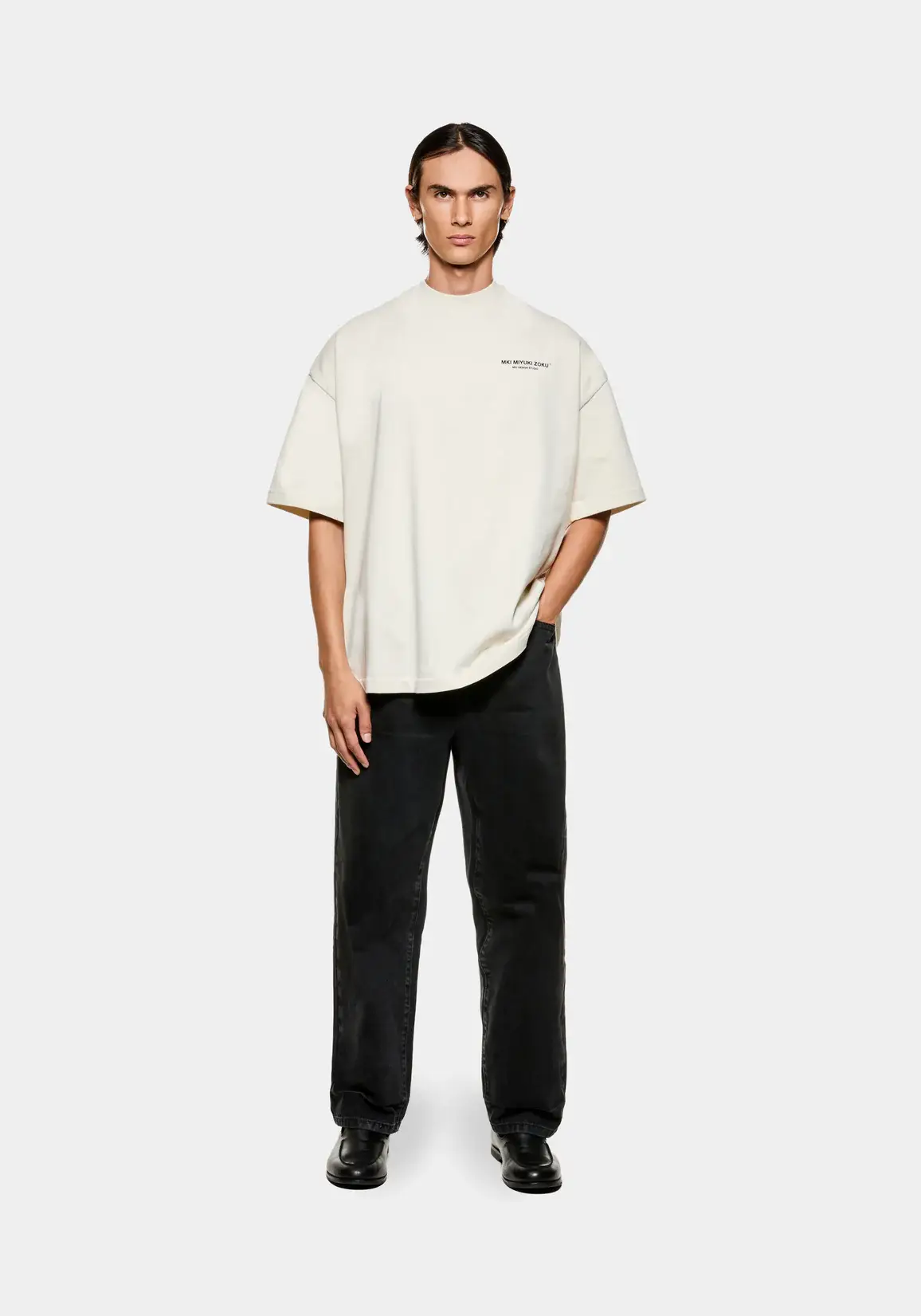 Mki Miyuki Zoku Design Studio T-Shirt White Biege (4) Mki Miyuki Zoku Design Studio T-Shirt White Biege