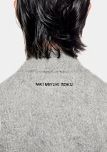 Mki Miyuki Zoku Faux Alpaca Knit Track Grey Jacket - Image 2