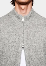 Mki Miyuki Zoku Faux Alpaca Knit Track Grey Jacket - Image 3