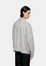 Mki Miyuki Zoku Faux Alpaca Knit Track Grey Jacket - Image 4