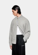 Mki Miyuki Zoku Faux Alpaca Knit Track Grey Jacket - Image 5