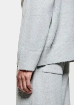 Mki Miyuki Zoku Mohair Blend Knit Track Jacket Grey Light - Image 2