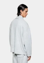Mki Miyuki Zoku Mohair Blend Knit Track Jacket Grey Light - Image 5