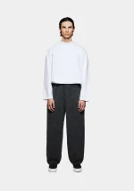 Mki Miyuki Zoku Mohair Blend Knit Wide Leg Joggers Charcoal - Image 2