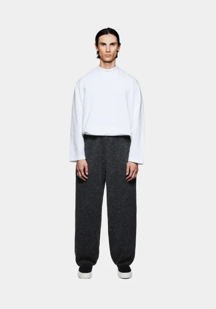 Mki Miyuki Zoku Mohair Blend Knit Wide Leg Joggers Charcoal