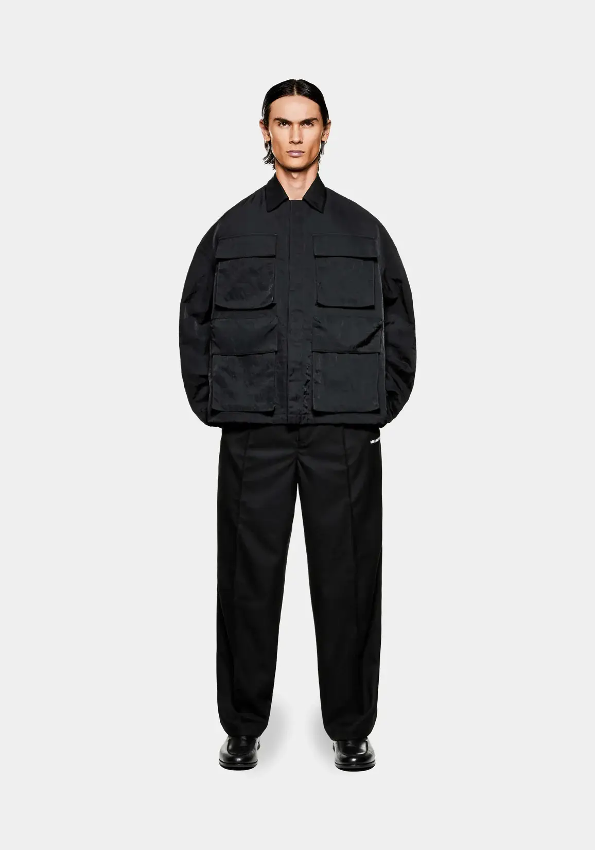 Mki Miyuki Zoku Silky Nylon Box Jacket Overshirt (5) Mki Miyuki Zoku Silky Nylon Box Jacket Overshirt