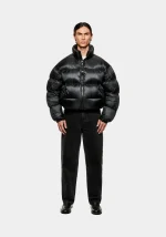 Mki Miyuki Zoku Translucent Funnel Neck Bubble Black Jacket