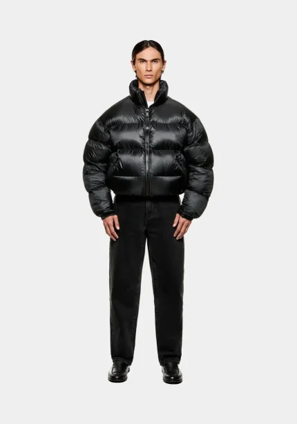 Mki Miyuki Zoku Translucent Funnel Neck Bubble Black Jacket