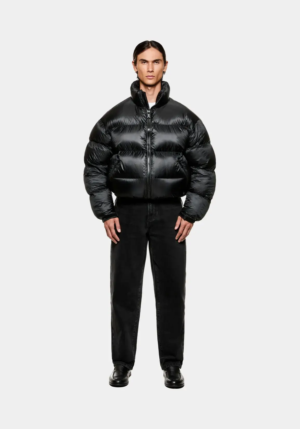 Mki Miyuki Zoku Translucent Funnel Neck Bubble Black Jacket (4) Mki Miyuki Zoku Translucent Funnel Neck Bubble Black Jacket