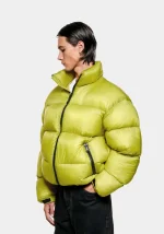 Mki Miyuki Zoku Translucent Funnel Neck Bubble Chartreuse Jacket - Image 4