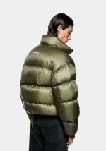 Mki Miyuki Zoku Translucent Funnel Neck Bubble Olive Jacket - Image 3