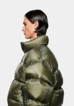Mki Miyuki Zoku Translucent Funnel Neck Bubble Olive Jacket - Image 2