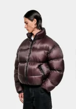 Mki Miyuki Zoku Translucent Funnel Neck Bubble  Raisin Jacket - Image 4