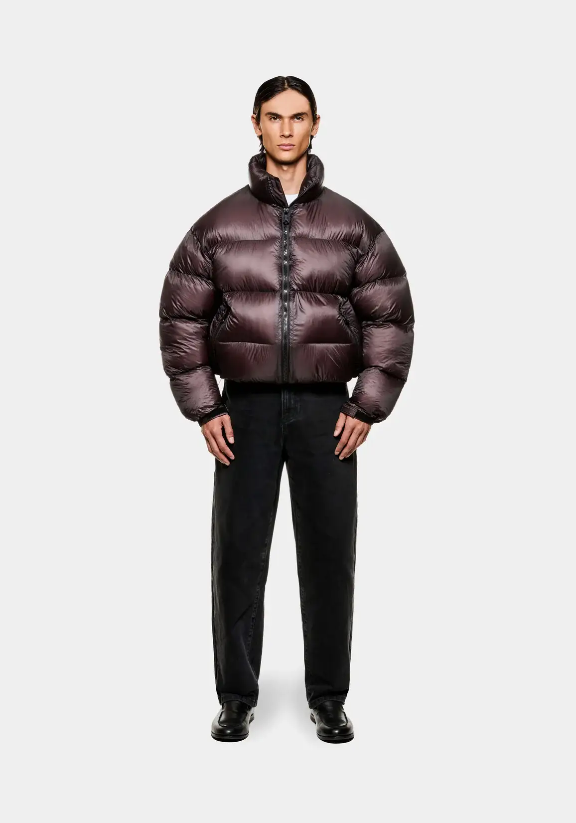 Mki Miyuki Zoku Translucent Funnel Neck Bubble Raisin Jacket (4) Mki Miyuki Zoku Translucent Funnel Neck Bubble Raisin Jacket