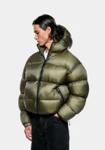 Mki Miyuki Zoku Translucent Hooded Bubble Olive Jacket - Image 3