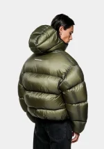 Mki Miyuki Zoku Translucent Hooded Bubble Olive Jacket - Image 2