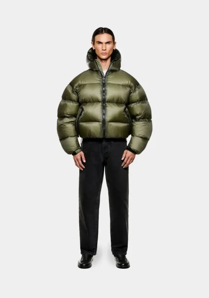 Mki Miyuki Zoku Translucent Hooded Bubble Olive Jacket