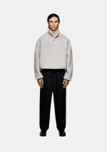 Mki Miyuki Zoku Wool Fleece Quarter Button Up Jacket