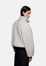 Mki Miyuki Zoku Wool Fleece Quarter Button Up Jacket - Image 5