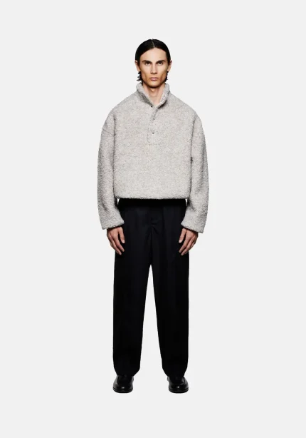 Mki Miyuki Zoku Wool Fleece Quarter Button Up Jacket